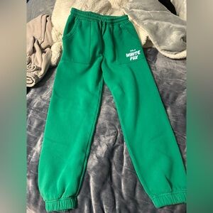 Women’s white fox sweatpants